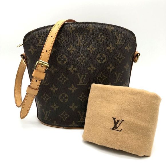 Louis Vuitton M51290 Drouot Shoulder Bag Monogram Brown Women Men Vintage USED - Picture 2 of 10